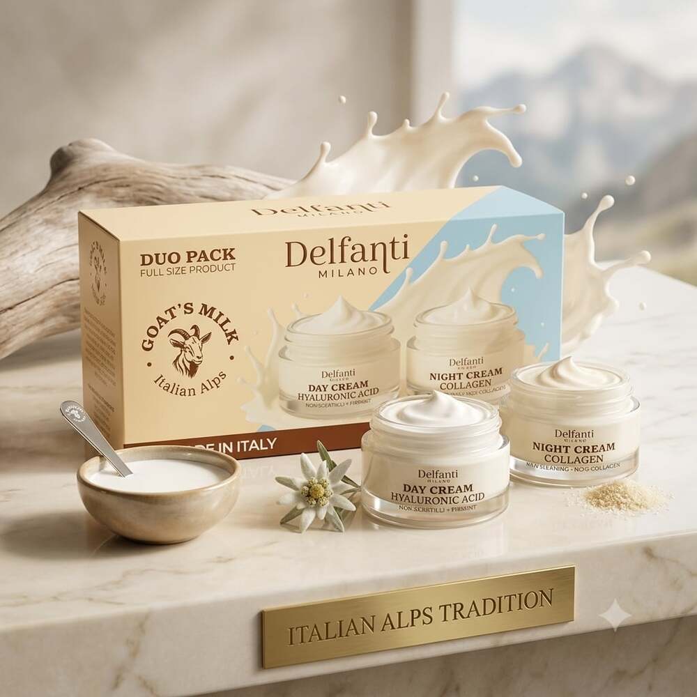 Delfanti Milano Goat's Milk Duo Pack Day Cream with Hyaluronic Acid and Night Cr